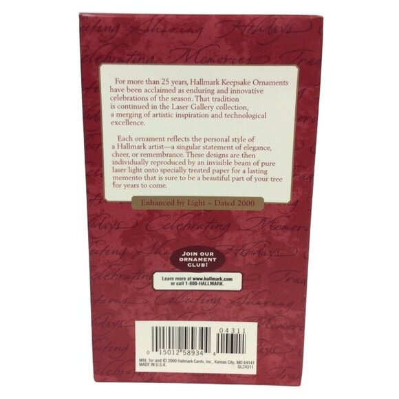 Hallmark Keepsake Angel Light Laser Gallery Ornament 2000 With Box - Picture 2 of 9